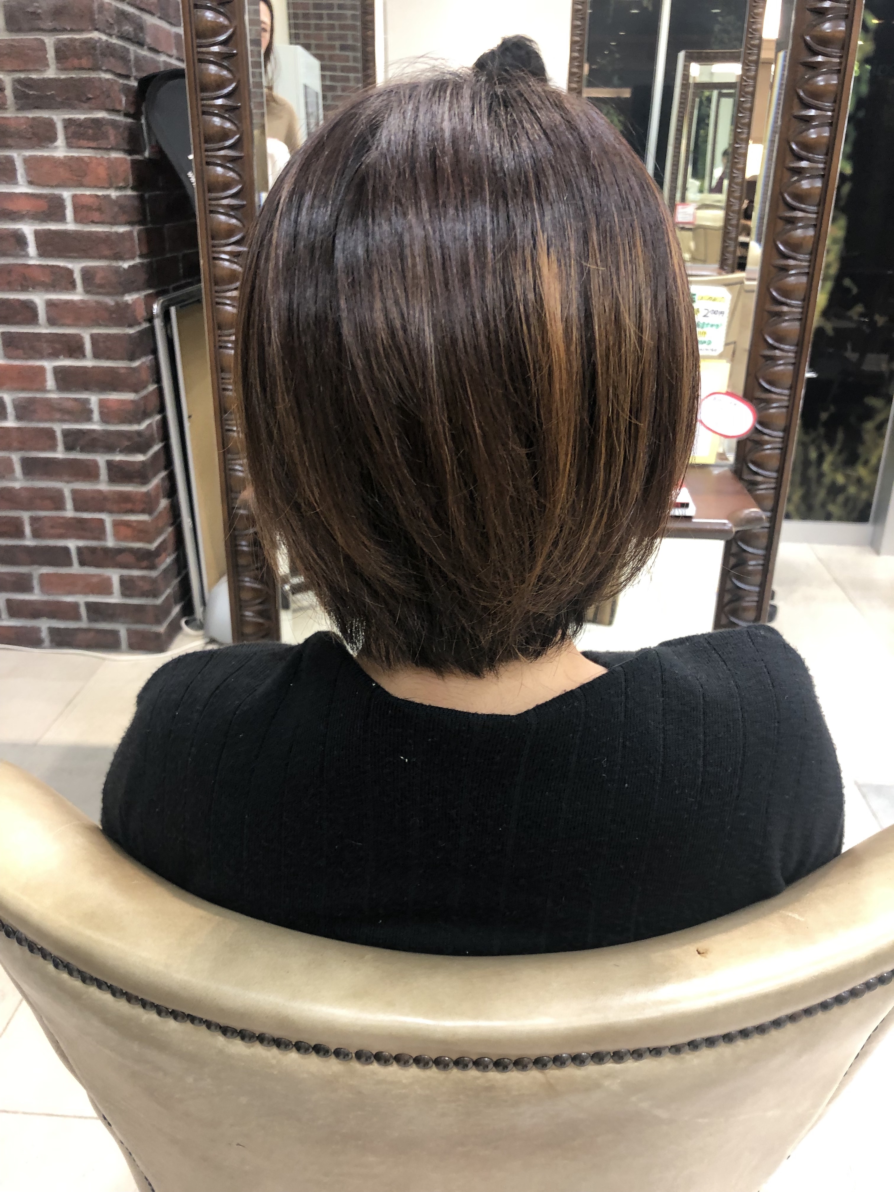直毛+毛量多いボブ→ピンクバレイヤージュ×ハンサムショート