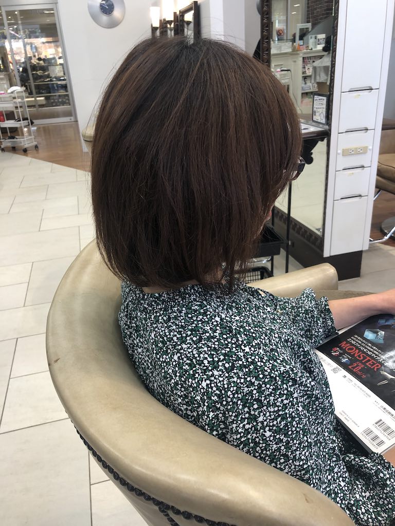 丸みのある重めボブ→ウルフショート×テラコッタブラウン